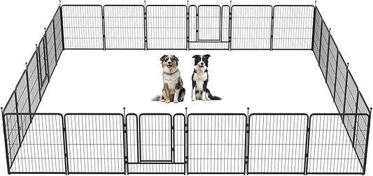 FXW Instant Unleashed Dog Playpen, Portable Pet Fence for Outdoor, RV Trips, and Camping, 32inch, 24 Panels for Small and Medium Dogs│Patented