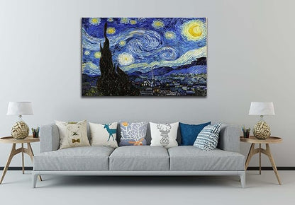 Starry Night, Vincent Van Gogh Art Reproduction, Large Giclee Canvas Prints Wall Art for Home Decor. 24"x36"