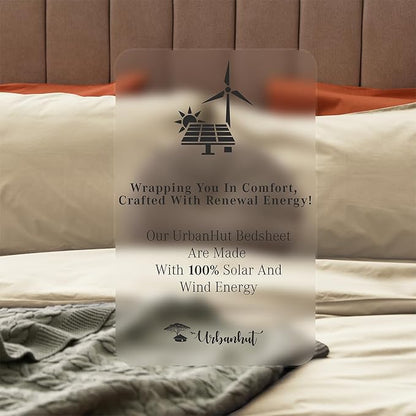 URBANHUT 800 Thread Count Egyptian Cotton Damask Striped King Size Sheets Set (4 Pc) - Ultra Soft & Smooth, Sateen Weave King Size Sheets, Luxury Hotel Sheets with 16" Deep Pocket - Ivory