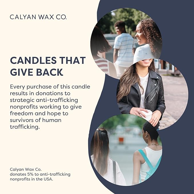 Calyan Wax Co. Sea Mist & Freesia 2 Wick Scented Candle - 37 Hour Burn - Luxury Non Toxic Soy Wax Candles - Long Lasting Large Glass Jar Candle for Home - 8.8oz