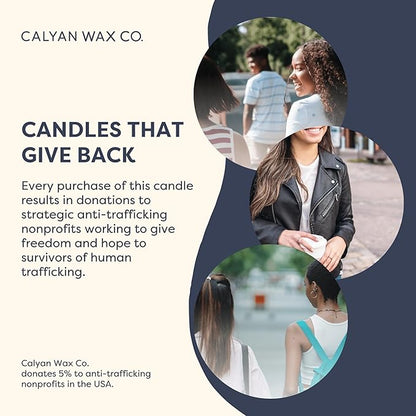 Calyan Wax Co. Rosewood & Amber Scented Candle - 75 Hour Burn - Luxury Non Toxic Soy Wax Candles - Long Lasting Black Tumbler Jar Candle for Home - 10.2oz