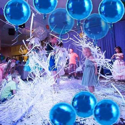 TONIFUL 30Pcs 18 Inch Large Blue Round Shape Foil Balloons Big Blue Circle Helium Mylar Ballons for Birthday Wedding Baby Shower Anniversary Engagement Party Decorations Supplies