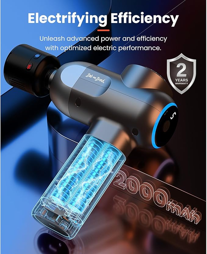 BOB AND BRAD C2 Pro Massage Gun with Heat and Cold Therapy, FSA Eligible & HSA Approved Mini Massager Gun Deep Tissue, Heated Professional Electric Back Massager for Athletes