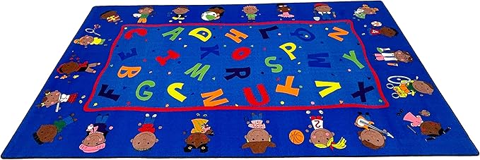 Friends Together Friendship Classroom Rug, 7'6" x 12' Rectangle, Educational Classroom Rug, Kids Learning Play Mat | Area Rug for Bedroom or Playroom