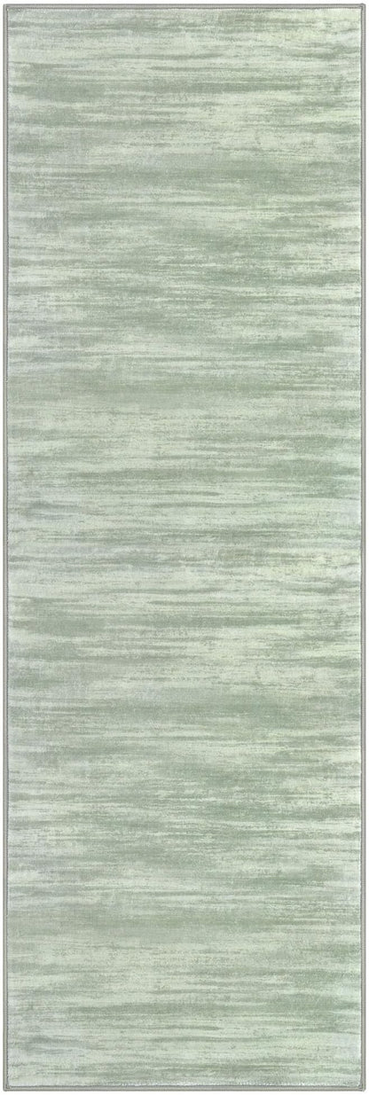 KOZYFLY Modern Abstract Runner Rugs 2x6 Green Machine Washable Area Rug for Bedroom Non-Slip Living Room Rug, Faux Wool Soft Low Pile Office Carpet for Dining Room, Bedroom, Kitchen Bathroom