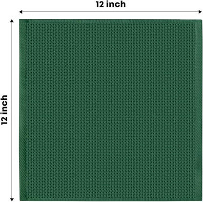 Artoid Mode 100% Cotton Dark Green Waffle Weave Kitchen Dish Cloths, 12x12 Inch Ultra Soft Absorbent Quick Drying Kitchen Dish Towels Set of 6