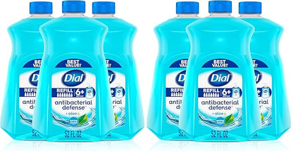 Dial Complete Antibacterial Liquid Hand Soap Refill, Spring Water, 52 fl oz (3 count) (Pack of 2)