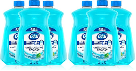 Dial Complete Antibacterial Liquid Hand Soap Refill, Spring Water, 52 fl oz (3 count) (Pack of 2)