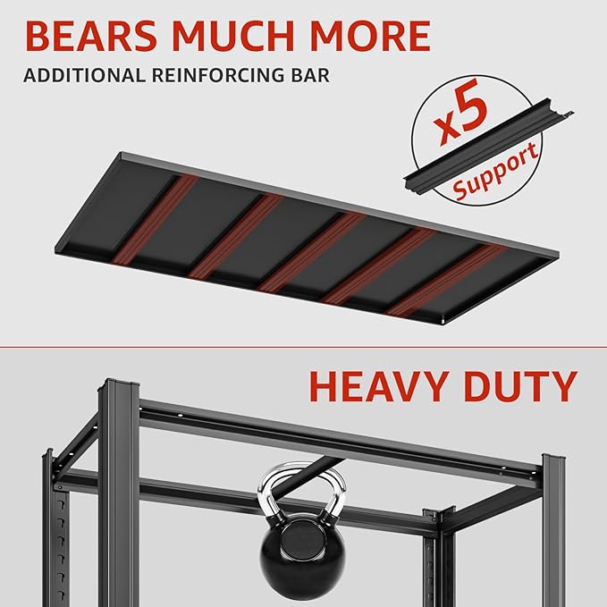 Extra Big/Large 55.12"Wide Father&I Industrial 6-Shelf-Rack Tall Heavy-Dudy Metal/Steel Adjustable Garage Bin Storage Shelving Stand Shelves Units/System for Shed, 84" H*55.12W * 24" D, Black