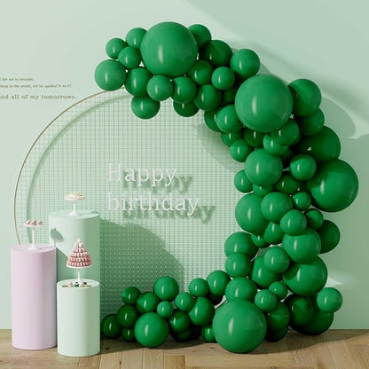 130PCS Dark Green Balloons, Latex Balloon Different Sizes 18/12/10/5 Inch, Helium Balloons with Ribbon, Party Balloon Set for Birthday Wedding Graduation Anniversary Baby Shower Decoration