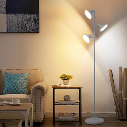 36W LED Tree Floor Lamp, Modern Dimmable Standing Lamp with Remote & Touch Control, 4 Color Temperatures, 3 Rotatable LED Light Floor Lamps for Living Room, Bedroom, Office