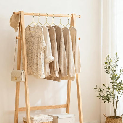 Gold Metal Hangers, 30 Pack Wire Clothes Hangers Bulk with Non-Slip Notches, Heavy Duty, Ultra Thin Space Saving, Standard Size for Coat, Suit, Dress, Shirt, Pants