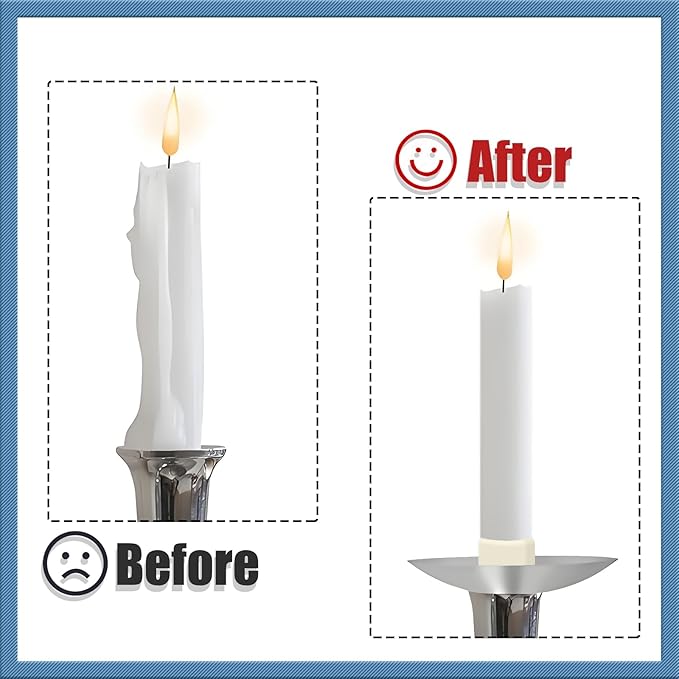 Silicone Candle Holder Base Stabiliser 40pcsCandle Ring Gripper Wishing Rubber Washer Candlestick Silicone Ring Non-Slip.for Taper Candles and Candle Cups.Weddings and Home Decor Gifts.(White)
