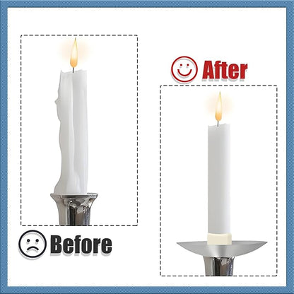 Silicone Candle Holder Base Stabiliser 40pcsCandle Ring Gripper Wishing Rubber Washer Candlestick Silicone Ring Non-Slip.for Taper Candles and Candle Cups.Weddings and Home Decor Gifts.(White)