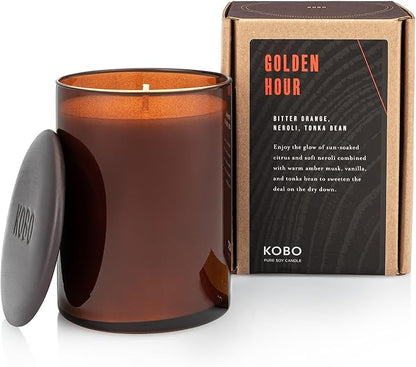 KOBO Golden Hour Scented Candle (15 oz) | 100% Pure Soy Wax Candles | Jar Candle Hand-Poured in USA | All Natural, Long Lasting 100 Hour Burning Candles | Scented Candles for Home