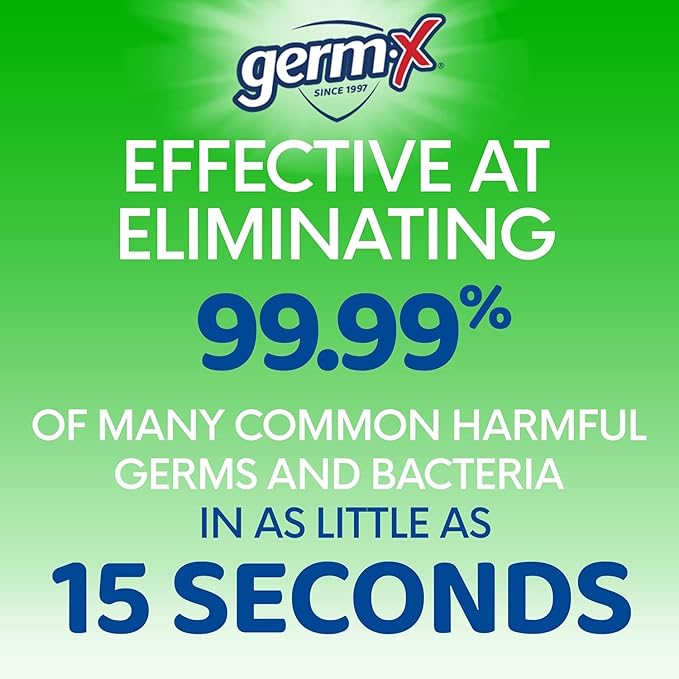 Germ-X Advanced Hand Sanitizer with Aloe and Vitamin E, 1 Liter (Pack of 4), Less Drying Moisturizing Gel, No Rinse Formula, Pump Bottle
