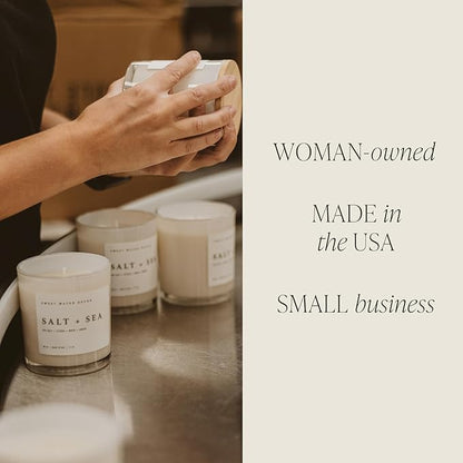 Sweet Water Decor Christmas Tree Soy Candle - Pine Needles, Cedarwood, Cypress, and Evergreen Holiday Scented Candles for Home - 11oz White Jar + Wood Lid, 50+ Hour Burn Time, Made in The USA