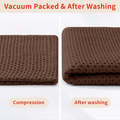 Homaxy 100% Cotton Kitchen Towels and Dishcloths Set, 12 x 12 Inches and 13 x 28 Inches, Set of 10 Bulk Kitchen Towels Set, Ultra Soft Absorbent Dish Cloths for Washing Dishes, Coffee