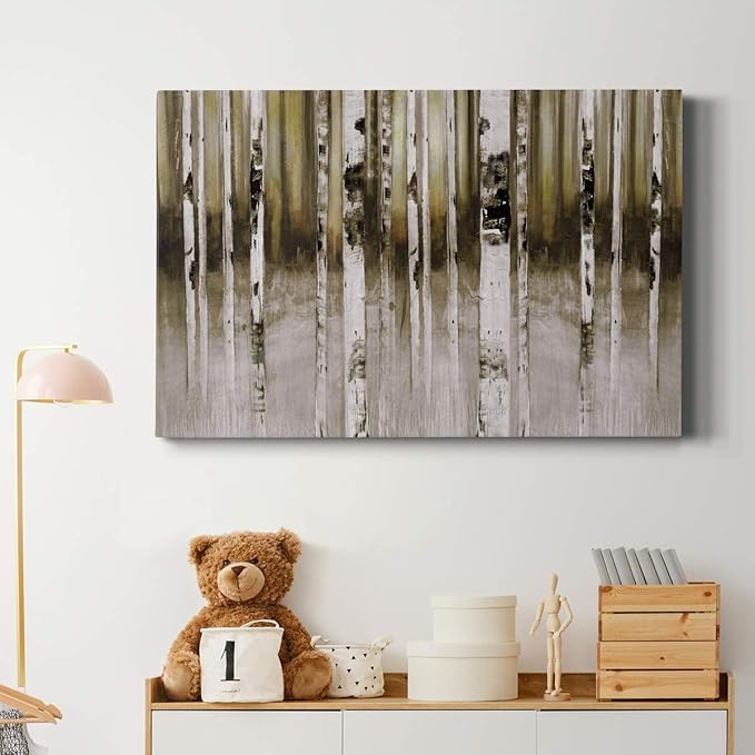 Wexford Home Decor Landscape Canvas Wall Art Abstract Floral Painting Modern Pictures Artwork Decoration for Living Room Kitchen Bathroom Office, Ready to Hang, fern creek, 24x36