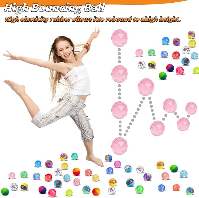 144 Pcs Bouncy Balls Bulk 32mm Bounce Balls 6 Styles High Bouncing Balls Toys for Kids Party Favors Birthdays Gift Classroom ssorted Colorful High Bouncing Ball for Boys Gilrs Birthday Carnival Prizes