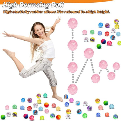 144 Pcs Bouncy Balls Bulk 32mm Bounce Balls 6 Styles High Bouncing Balls Toys for Kids Party Favors Birthdays Gift Classroom ssorted Colorful High Bouncing Ball for Boys Gilrs Birthday Carnival Prizes