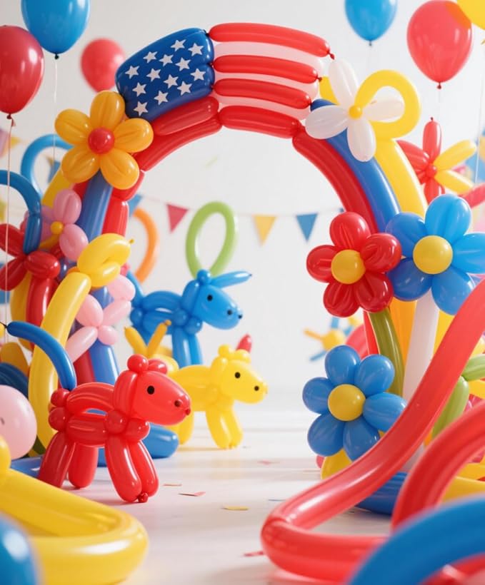 2000 Pcs 260 Balloons Bulk 20 Colors Long Twisting Balloon for Party Decorations, Magic Shows, Clown Supplies