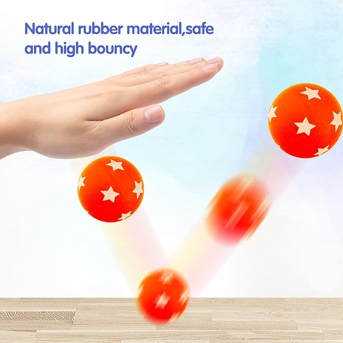 Bouncy Balls for Kids 24 Pieces 6 Styles 32 mm Assorted Bouncy Balls Toys for Kids Party Favors, Birthdays Party Favors, Classroom Prizes