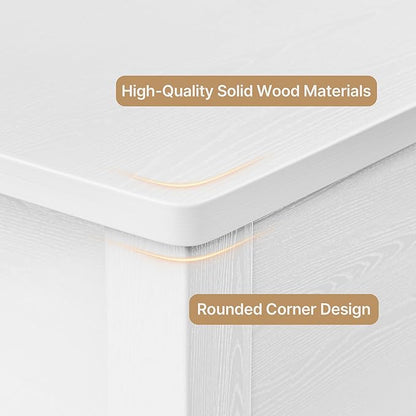 Gizoon Console Table with Drawers, Sofa Table with Storage Shelves, 2-Tier Wooden Entryway Table for Living Room, Kitchen, Hallway, Foyer, White