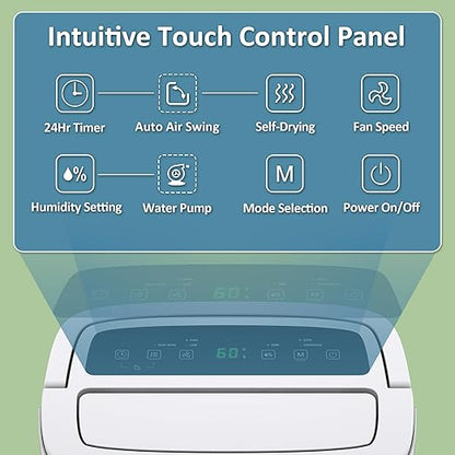 Waykar 150 Pints 2025 Energy Star Dehumidifier with Pump for Spaces up to 7,000 Sq. Ft at Commercial and Industrial Large Room, Warehouse, Home, Basement, with Drain Hose, Auto Defrost, Self-Drying