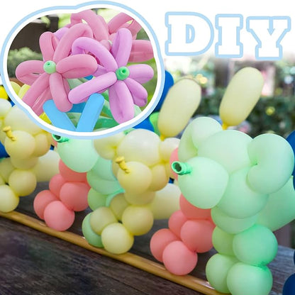 Sratte 1000 Pcs Bulk Animal Balloons 260Q Twisting Long Balloon Assorted Color for Halloween Animal Shape Weddings, Birthdays Clowns, Xmas Presents(Pastel Colors)