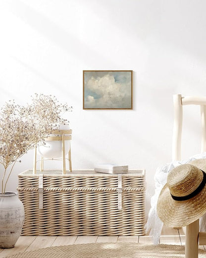 InSimSea Framed Canvas Wall Art Vintage Decor, Home Decor Classical Oil Paintings Sky Cloud Bird Canvas Prints, Vintage Landscape Wall Art for Bedroom Living Room Bathroom Home Office Decor, 11"x14"