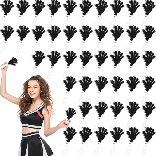 Junkin 48 Pcs Hand Clappers Bulk 7. 5 x 3. 5 Inches Noise Makers Party Favors Clapping Noise Maker Clacker for Birthdays Game Prizes Rewards Football Sporting Events Cheers Supplies (Black,White)
