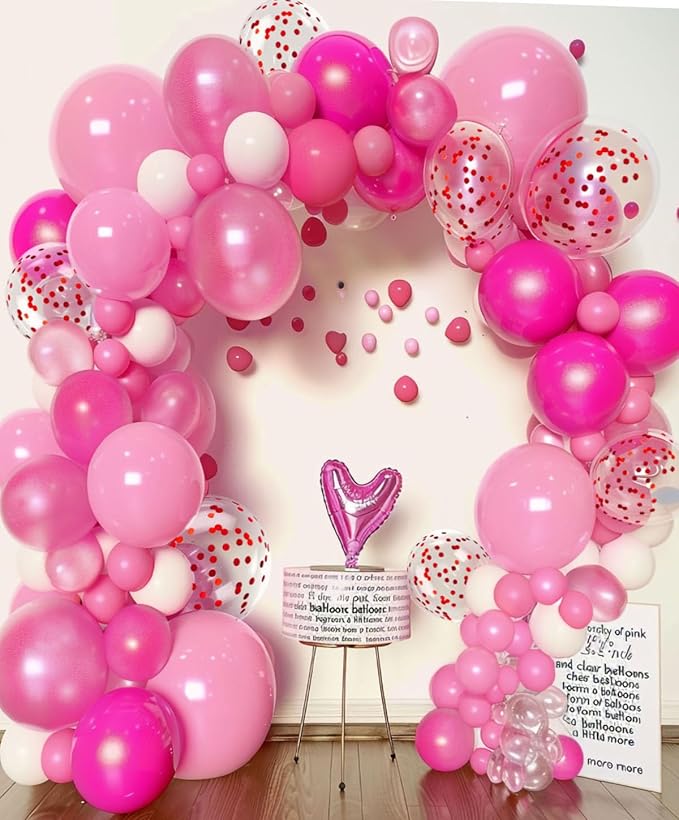 300 Pcs Pink Balloons 12 Inch Different Shades of Pink Party Balloon Set, Suitable for Wedding, Graduation, Birthday Party Various Event Decorations