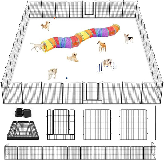 Dog Playpen 32" Height 32 Panels Portable Pet Fence Outdoor for Yard Indoor Dog Pen Outdoor for Medium/Small Animals, Large Pet Puppy Playpen Heavy Duty Pet Fence for RV Camping, Yard
