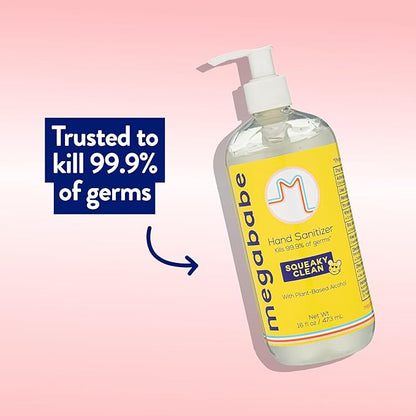 Megababe Squeaky Clean Hand Sanitizer Pump 16oz (Pack of 2)