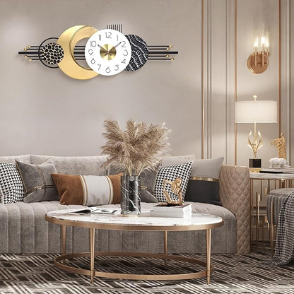 38x14 Inch Modern Large Wall Clock Battery Operated, Silent Non-Ticking Decorative Analog Clocks for Living Room, Bedroom, Office, Kitchen, Entryway