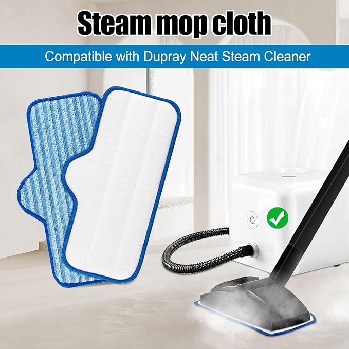 Steam Mop Pads for Dupray Neat Steam Cleaner, 6 Pack Neat Washable and Reusable Microfiber Pads for Dupray Steam Cleaner, Accessories for Dupray Neat Steam Cleaner