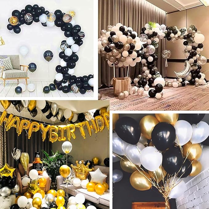 Black Balloons for Halloween Decoration 12inch 100pcs Black Latex Balloons for Brthday Party Decoration