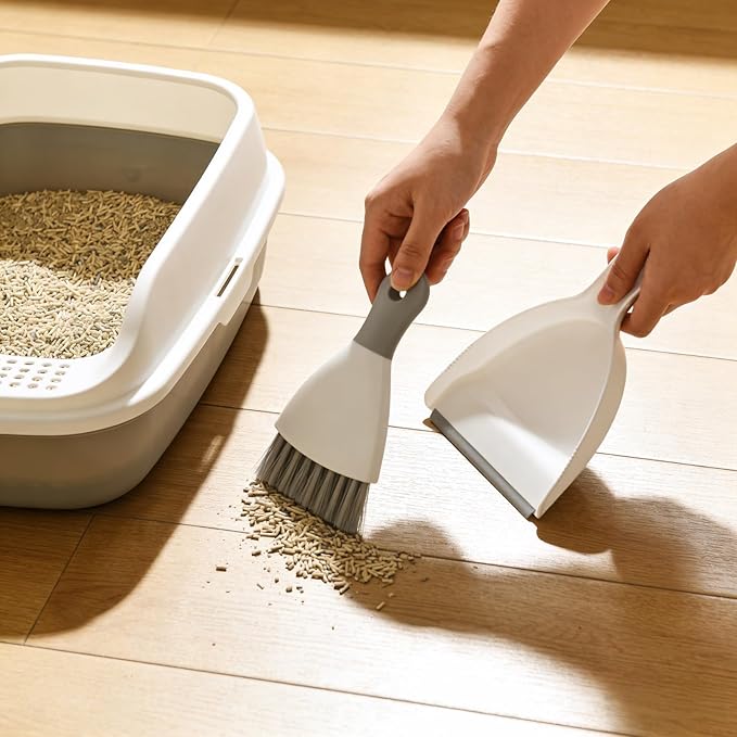Mini Dustpan and Brush Set, Small Broom and Dustpan Set Dust Pan and Portable Hand Broom Dustpan and Broom Combo Compact for Desk, Table, Home, Kitchen Necessities