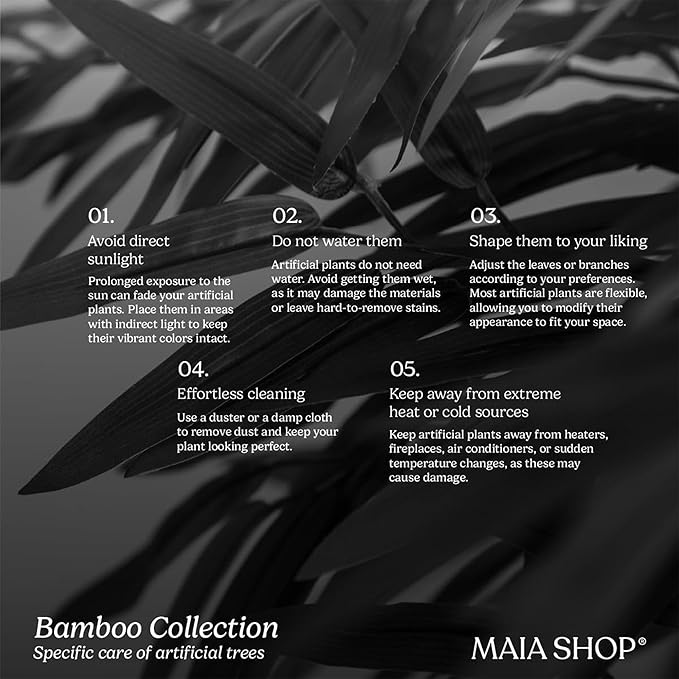 Maia Shop 5ft Artificial Bamboo Tree Plant for House, Apartment or Office – Realistic Fake Indoor Plants for Living Room, Bedroom, Bathroom, Entryway or Patio – Faux Greenery for Home Décor