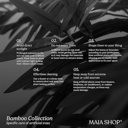 Maia Shop 5ft Artificial Bamboo Tree Plant for House, Apartment or Office – Realistic Fake Indoor Plants for Living Room, Bedroom, Bathroom, Entryway or Patio – Faux Greenery for Home Décor
