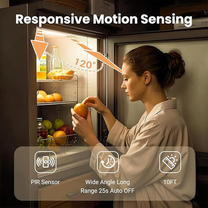 Under Cabinet Lights, Motion Sensor Magnetic LED Light, 8 inch 1000mAh Rechargeable Battery Dimmable Lights with 3 Color Temps, Indoor Wireless Lighting for Kitchen, Closet, Pantry, Counter, 2 Pack