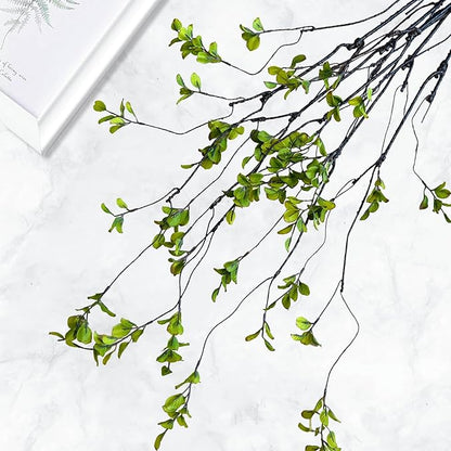 5 Pcs Artificial Ficus Branches Faux Eucalyptus Stems, 47.2 Inch Fake Greenery Stems Realistic Touch Faux Branches for Vase for Office Home Wedding Vase Filler Decoration