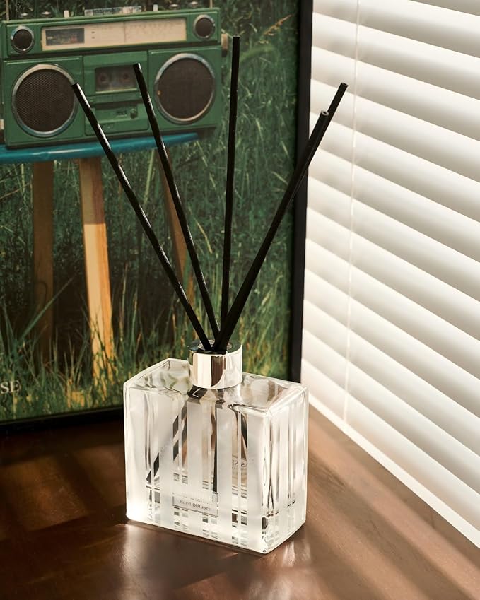M&SENSE Lime Basil Reed Diffuser Set - 7.04oz Scent Diffusers for Home, Non-Toxic Essential Oil Diffuser with Sticks, Fragrance Diffuser Gift for Bedroom Bathroom Office