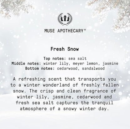 Muse Apothecary Hand Ritual - Aromatic and Nourishing Hand Soap, Infused with Natural Aromatherapy Essential Oils - 16 oz, Fresh Snow, 3 Pack