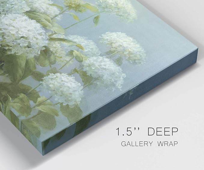 Wexford Home Home Decor Landscape Canvas Wall Art Abstract Floral Painting Modern Pictures Artwork Decoration for Living Room Kitchen Bathroom Office, Ready to Hang, white hydrangea garden, 32x48