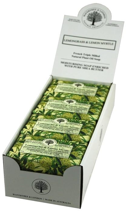 Wavertree & London Lemongrass & Lemon Myrtle Scented Natural Soap (8 Bars), 7oz Moisturizing French Triple Milled Soap Bars enriched with shea butter - Plant Oil Bath & Body Bars for All Skin Types