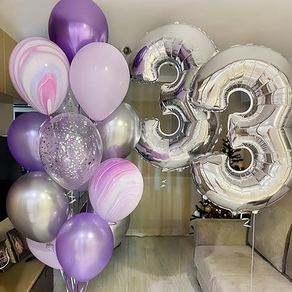 Silver 1 Balloon Number, 40 Inch Giant Helium Foil Number 0-9 for Boys Girls, Self Inflating 1st Birthday Balloon for Women Men 10th Anniversary Baby Shower New Year Wedding Party Decorations Supplies