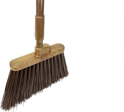 SPARTA 41083EC01 Plastic Color Coded Broom, Unflagged Bristles, Long Broom With Angled Head For Small Debris Cleaning, 56 Inches, Brown, (Pack of 12)