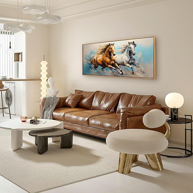 YYYYHPP WKYP2275 Wall Art Horses Pictures Canvas Wall Art Wood Framed Canvas Prints Painting Horses Pictures Ready to Hang for Living Room Bedroom Kitchen Home and Office Wall Decor